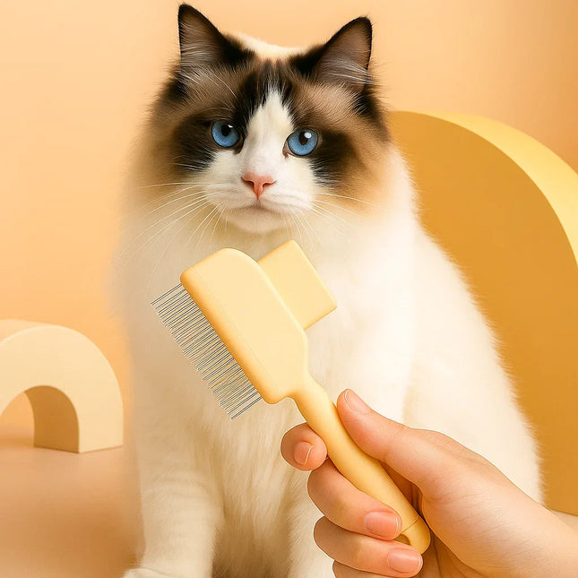 Paw Comb Self-Cleaning Pet Grooming Comb | Fine-Tooth Fur Remover for Cats & Small Dogs