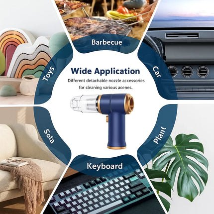 Clean Jet 2-in-1 Cordless Vacuum & Air Duster | 50,000 RPM Handheld Cleaner with HEPA Filter