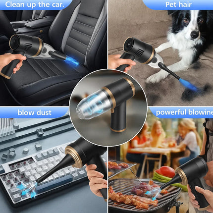 Clean Jet 2-in-1 Cordless Vacuum & Air Duster | 50,000 RPM Handheld Cleaner with HEPA Filter