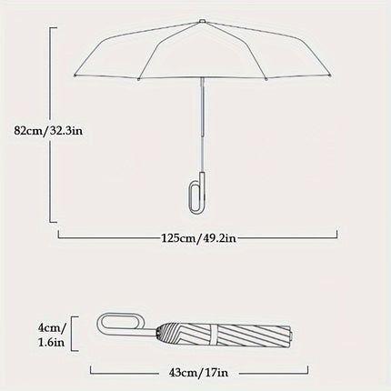 Windproof 20-Rib Folding Umbrella | Automatic, Reinforced, Stylish Grip