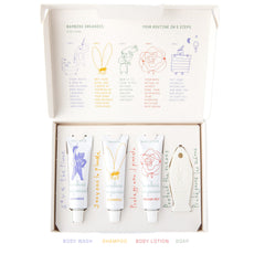 Bambini Organics Paris Baby Care Set – Natural Shampoo, Shower Gel, Lotion & Soap in Storybook Box