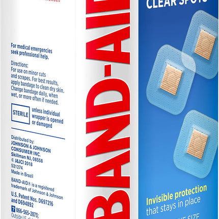 Clear adhesive bandage blending with skin tone — barely visible