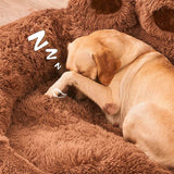 Big Paw Plush Pet Sofa Bed – Washable Dog & Cat Bed with Calming Raised Edges (Small to XL) - Marcapon