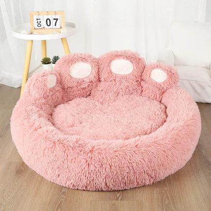 Big Paw Plush Pet Sofa Bed – Washable Dog & Cat Bed with Calming Raised Edges (Small to XL) - Marcapon