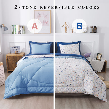 Kasentex Reversible Ultra Soft Comforter Set – 5 & 7 Piece Cozy Bedding