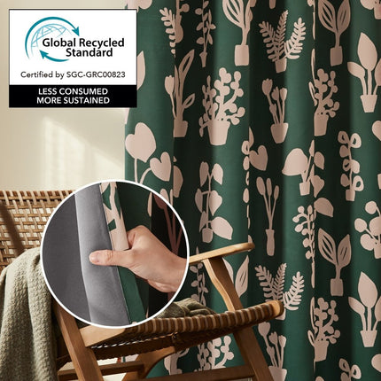 Bohome Foliage Blackout Curtains