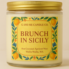 Brunch in Sicily limoncello scented 3 wick candle inspired by Mediterranean mornings