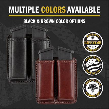 Leather Double Magazine Holder – IWB & OWB | Made in USA