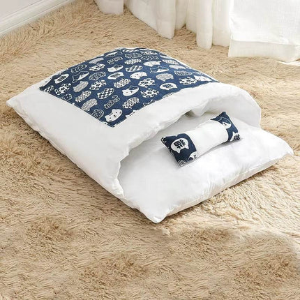 Removable Dog & Cat Bed – Convertible Sleeping Bag & Mat | Winter Warm Pet Sofa Cushion Nest
