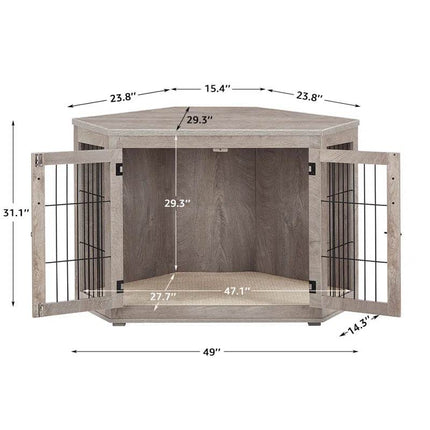 Dereham Furniture Corner Dog Crate with Cushion - Marcapon