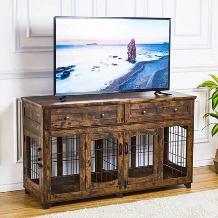 Dog Crate Furniture with Openable Partition - Marcapon