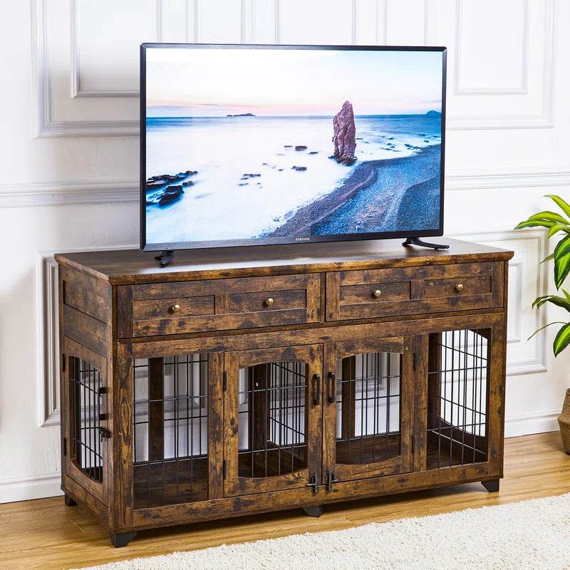 Dog Crate Furniture with Openable Partition - Marcapon