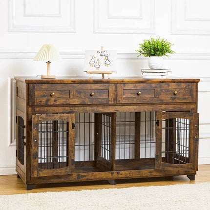 Dog Crate Furniture with Openable Partition - Marcapon