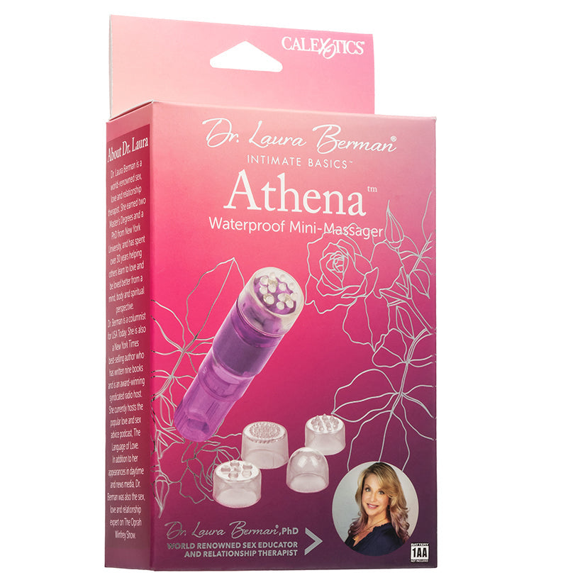 Dr Laura Berman Athena waterproof mini vibrator with interchangeable textured tips