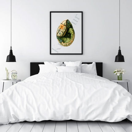Dragon Bloom – Septarian Dragon Egg Digital Art Print | Crystal Botanical Download