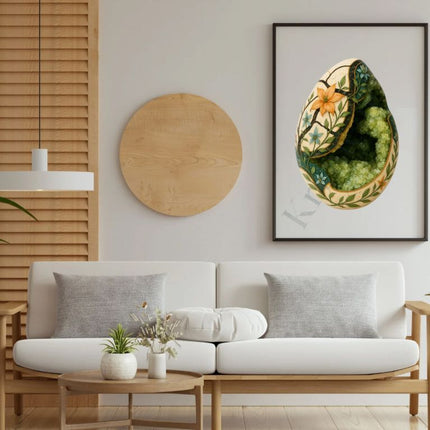 Dragon Bloom – Septarian Dragon Egg Digital Art Print | Crystal Botanical Download