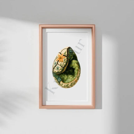 Dragon Bloom – Septarian Dragon Egg Digital Art Print | Crystal Botanical Download