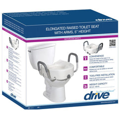 Drive Medical Premium Raised Toilet Seat, Elongated with Safety Lock, Adds 5 Inches - Marcapon
