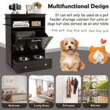 Pet Feeder Station with Stainless Steel Bowls & Storage Cabinet - Elevated Dog Food Station with Pull-Out Drawer | All-in-One Pet Organization