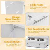 Pet Feeder Station with Stainless Steel Bowls & Storage Cabinet - Elevated Dog Food Station with Pull-Out Drawer | All-in-One Pet Organization