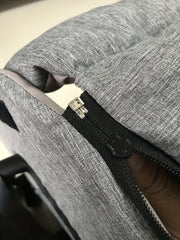 Portable Pet Car Seat – Elevated Dog & Cat Booster Seat, Armrest Carrier, Travel Safety Bag, Washable, Mesh Visibility Panel – Grey/Khaki, Small & Large