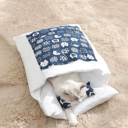 Removable Dog & Cat Bed – Convertible Sleeping Bag & Mat | Winter Warm Pet Sofa Cushion Nest