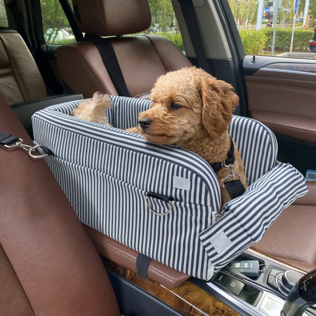 Center Console Dog Car Seat for Small Dogs – Comfort Travel Carrier Bed