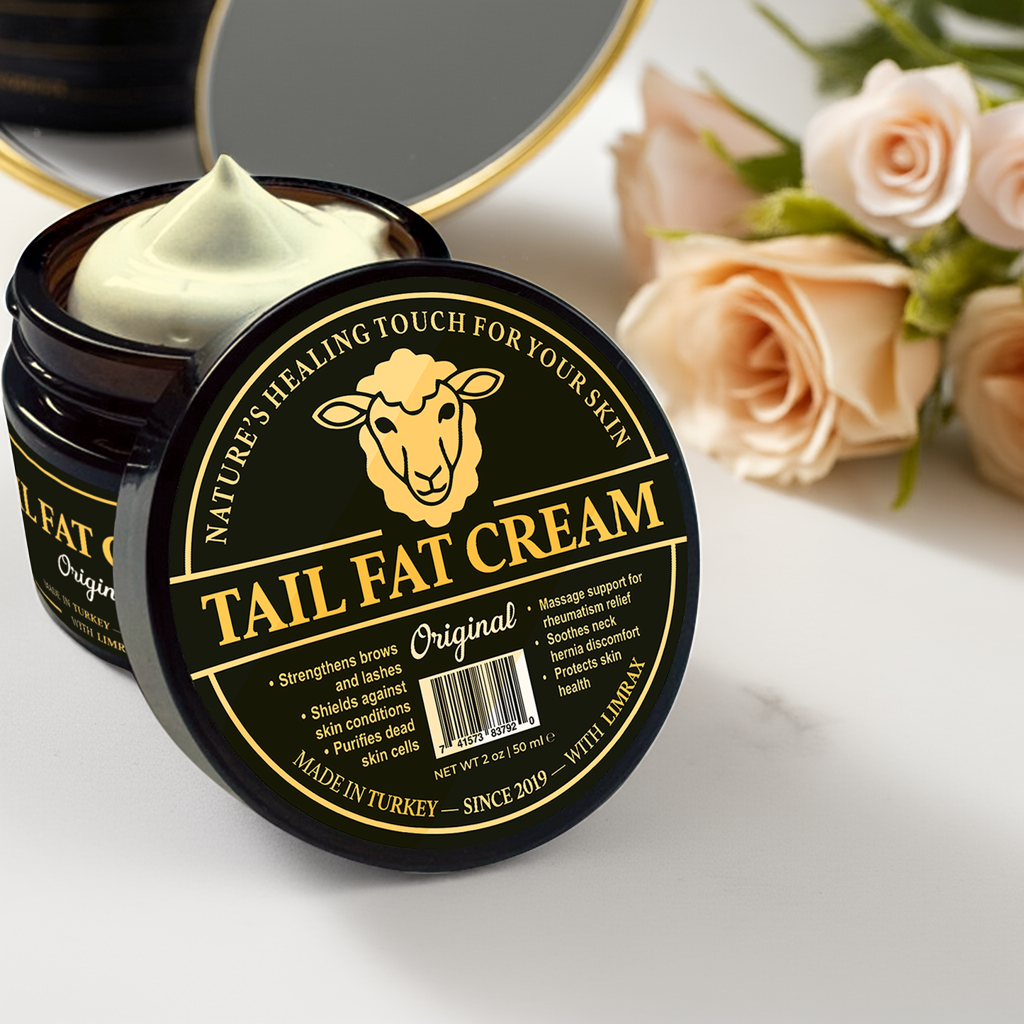 Apply tail fat cream to cleansed skin morning and night