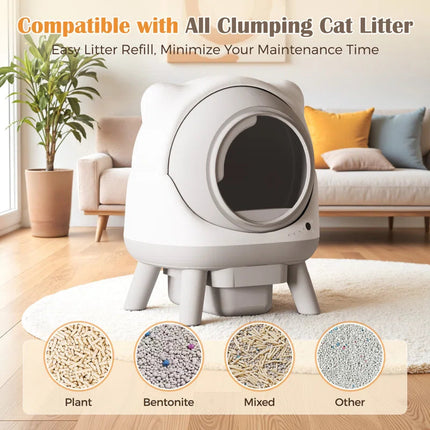 Smart Self-Cleaning Automatic Cat Litter Box with App Control & Health Tracking
