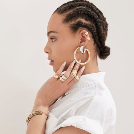 Eklexic 9.5MM Domed Brass Ring - Gold & Silver Finish