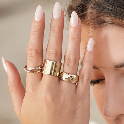 Eklexic 9.5MM Domed Brass Ring - Gold & Silver Finish