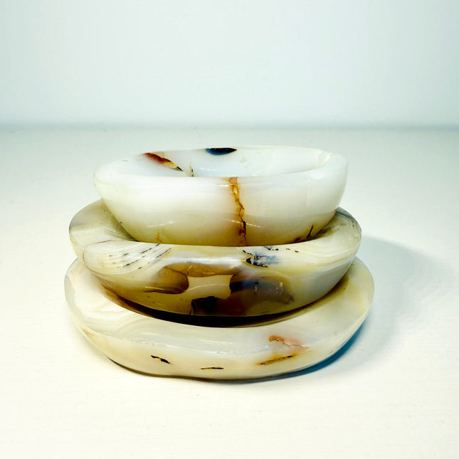 Elegant White Agate Dish – Mini, Small & Medium Sizes