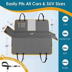 Luxury Dog Car Seat Cover Hammock – Waterproof, Non-Slip & Travel-Ready | The Max & Rex Collection