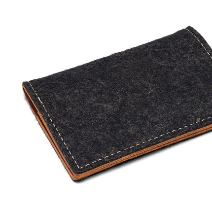 Kyrgies Wool Felt Bifold Wallet — Vegetable-Tanned Leather