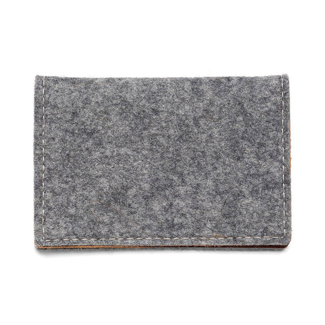 Kyrgies Wool Felt Bifold Wallet — Vegetable-Tanned Leather