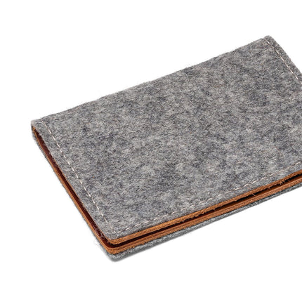 Kyrgies Wool Felt Bifold Wallet — Vegetable-Tanned Leather