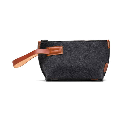 Kyrgies Wool Felt Travel Kit — Toiletry Bag with Leather Accents
