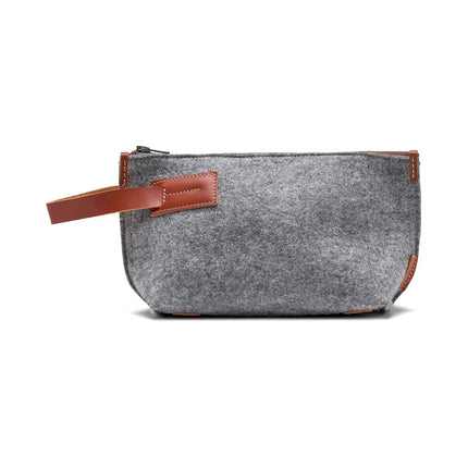 Kyrgies Wool Felt Travel Kit — Toiletry Bag with Leather Accents