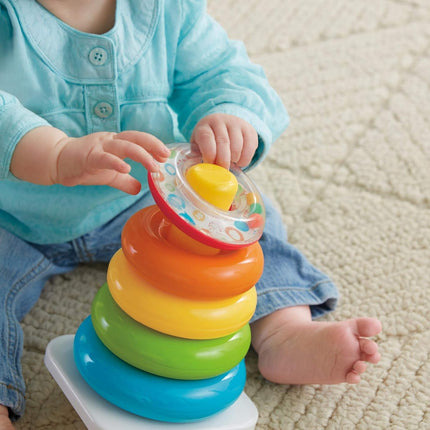 fisher-price renkli halkalar sıralama oyuncağı bebek eğitici