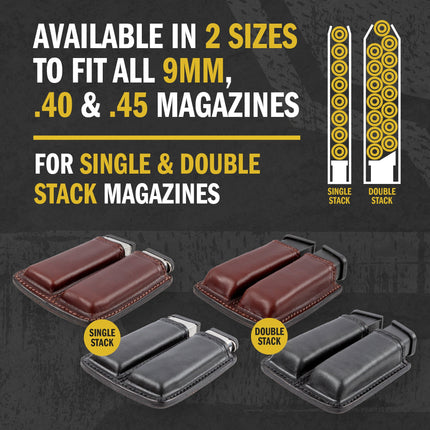 Leather Double Magazine Holder – IWB & OWB | Made in USA