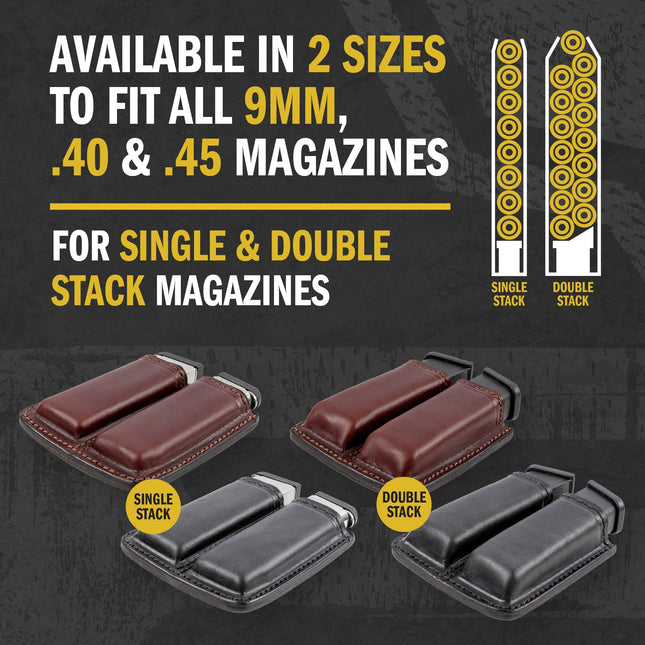 Leather Double Magazine Holder – IWB & OWB | Made in USA