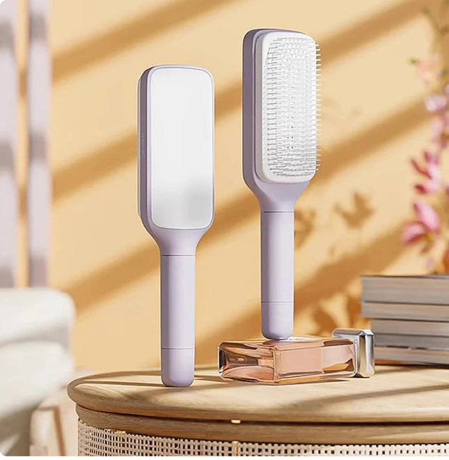 Girlies Self-Cleaning Hair Brush | Detangling Bristles & Scalp Massage for All Hair Types