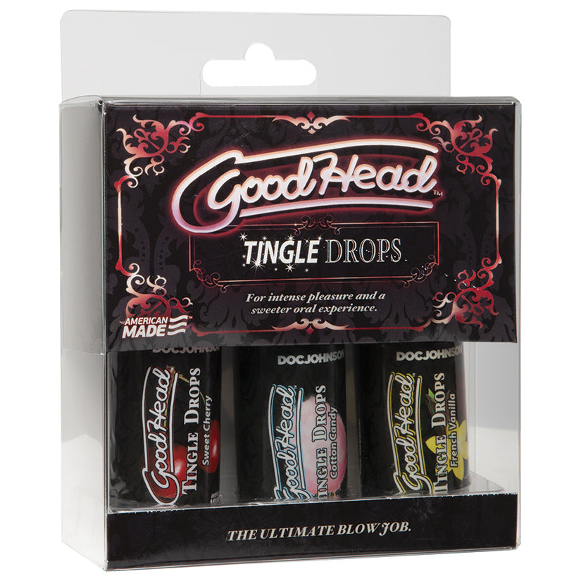 GoodHead Tingle Drops assorted flavours 3 pack edible oral enhancer set