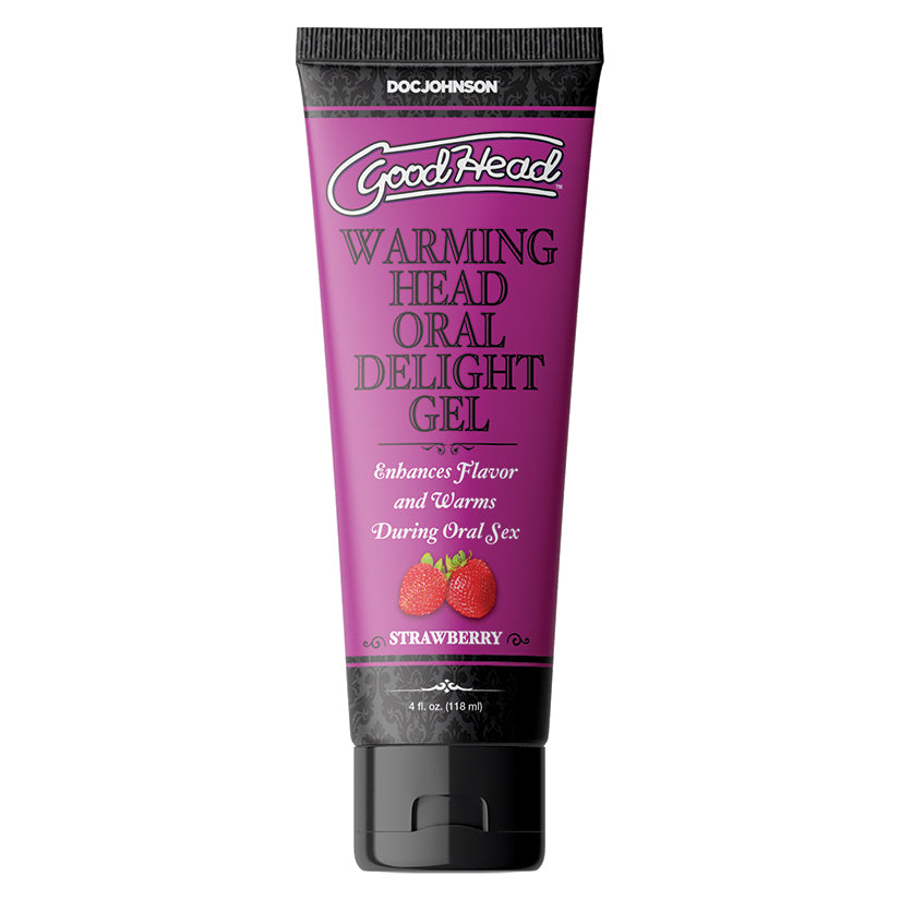 GoodHead Warming Head Oral Delight Gel Strawberry 4oz edible warming oral pleasure gel