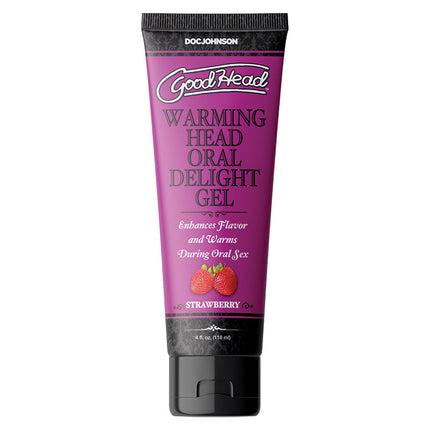 GoodHead Warming Head Oral Delight Gel Strawberry 4oz edible warming oral pleasure gel