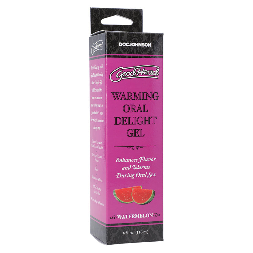 GoodHead Warming Oral Delight Gel Watermelon 4oz edible warming oral pleasure gel bottle