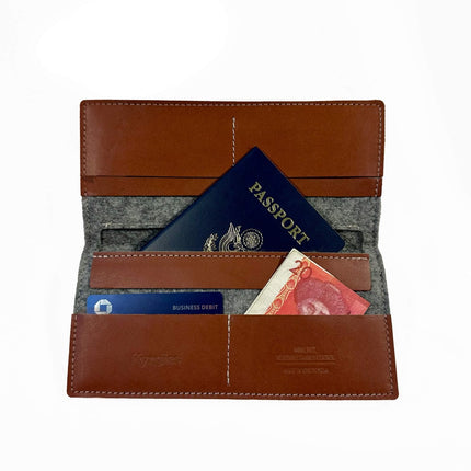 Kyrgies Wool Felt Travel Wallet — Passport & Checkbook Size