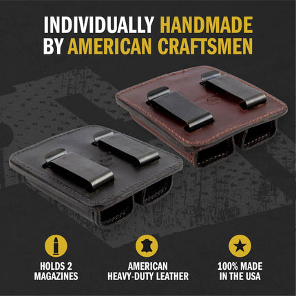 Leather Double Magazine Holder – IWB & OWB | Made in USA