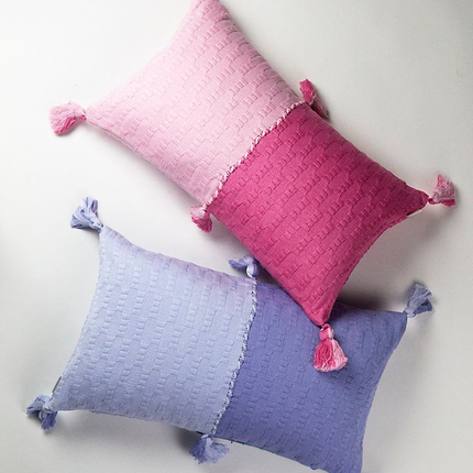 Antigua Pillow - Pink / Periwinkle Colorblocked