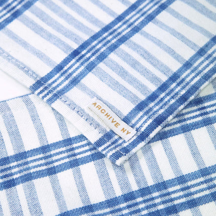 Coco Plaid Placemat in Natural Indigo